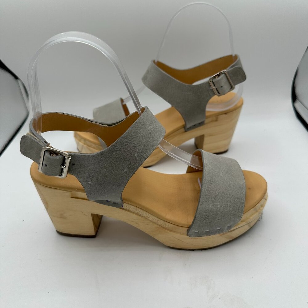Nisolo All-Day Open Toe Clogs Sky Grey Women's 6.5 - Picture 2 of 9